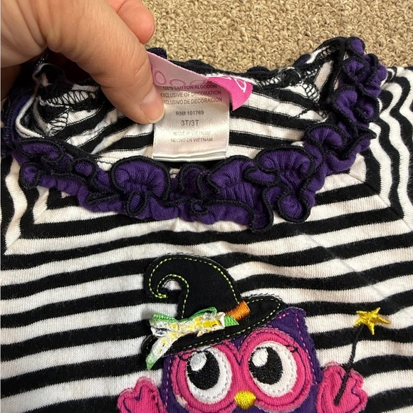 Good Lad: Girls Black / White / Purple Halloween Long Sleeve Tee, Size 3T - Picture 5 of 6